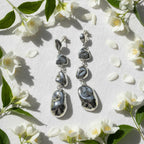 Sterling Silver 925 Dangle Drop Stud Earrings "Alluvial"