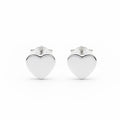 Sterling Silver 925 Heart Stud Earrings “Pure Love”