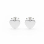 Sterling Silver 925 Heart Stud Earrings “Pure Love”