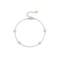 Sterling Silver 925 CZ Station Chain Bracelet "Phoebe"