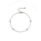 Sterling Silver 925 CZ Station Chain Bracelet "Phoebe"