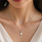 Sterling Silver 925 Moonstone CZ Necklace Pendant "Morph"