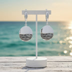 Sterling Silver 925 Round Drop Earrings “Ocean Waves”
