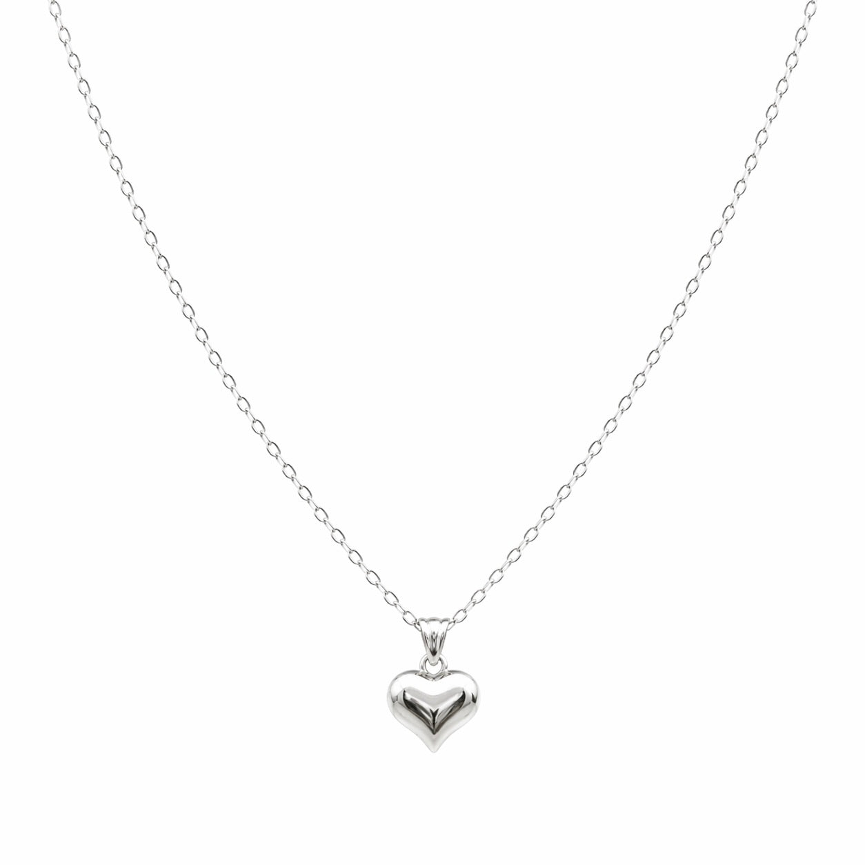 Sterling Silver 925 Petite Heart Necklace Pendant "Coeur"
