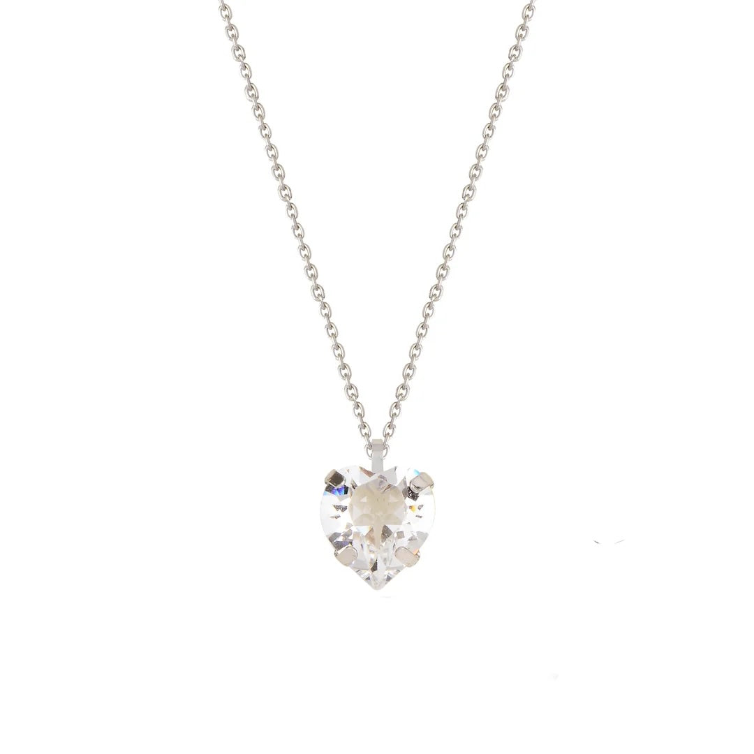 Sterling Silver 925 Heart Swarovski Crystal Necklace Pendant "Veritas"