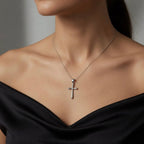 Sterling Silver 925 Cross CZ Pendant "Gemma"