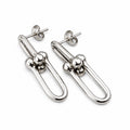 Sterling Silver 925 Stud Link Earrings "The U"