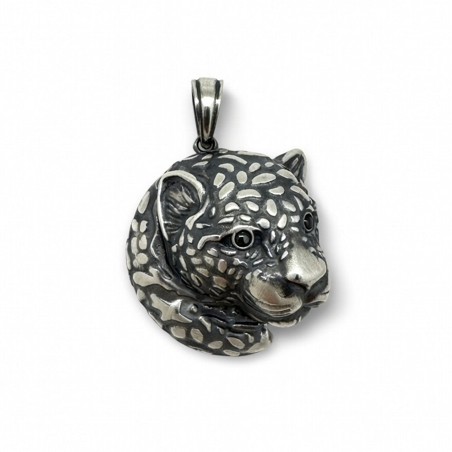 Sterling Silver 925 Leopard CZ Pendant "Shadow"
