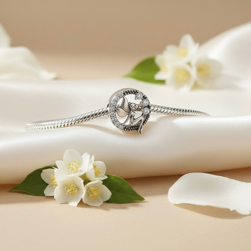 Sterling Silver 925 Sparkling Bracelet Bead Charm "Pixie"