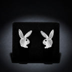 Sterling Silver 925 Bunny Stud Earrings "Naughty Jack"