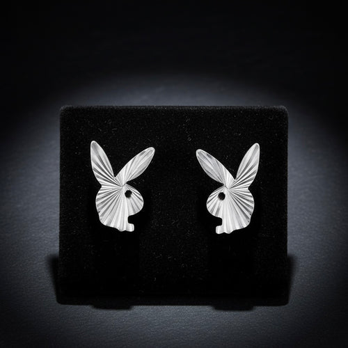 Sterling Silver 925 Bunny Stud Earrings "Naughty Jack"