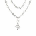 Sterling Silver 925 Tree of Life CZ Chain Necklace "Arbor"