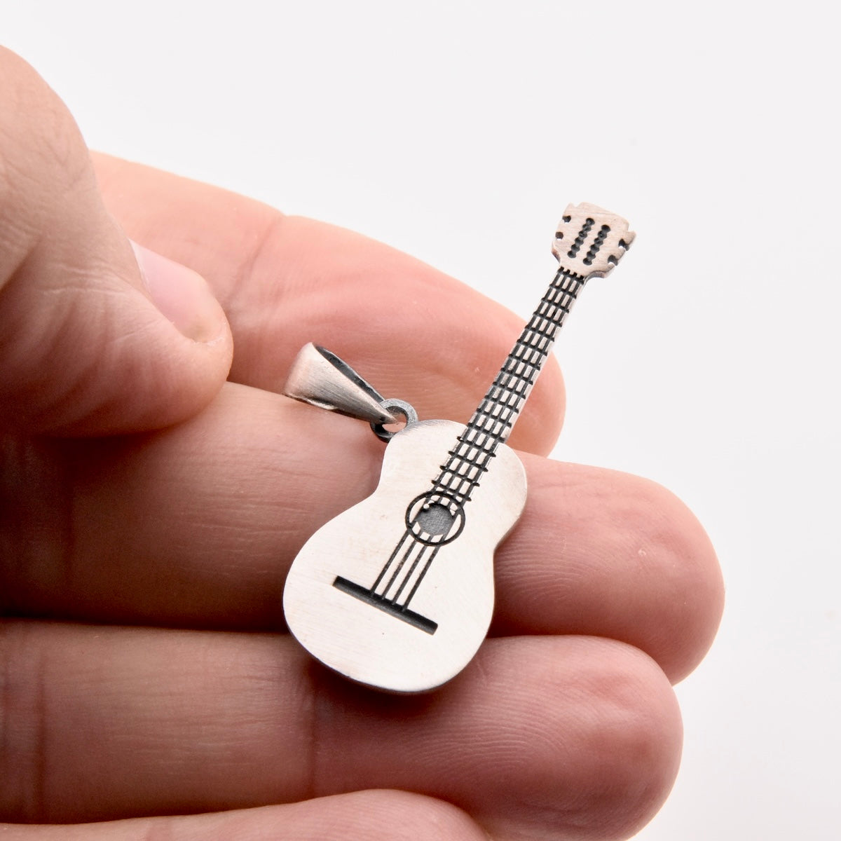 Sterling Silver 925 Guitar Unisex Pendant "Jimi"