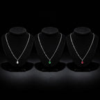Sterling Silver 925 Teardrop Multicolour CZ Pendant Necklace "Spectrum"