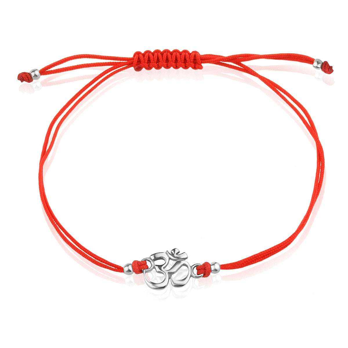 Red String Bracelet with Sterling Silver 925 Om Charm “Inner Sound”
