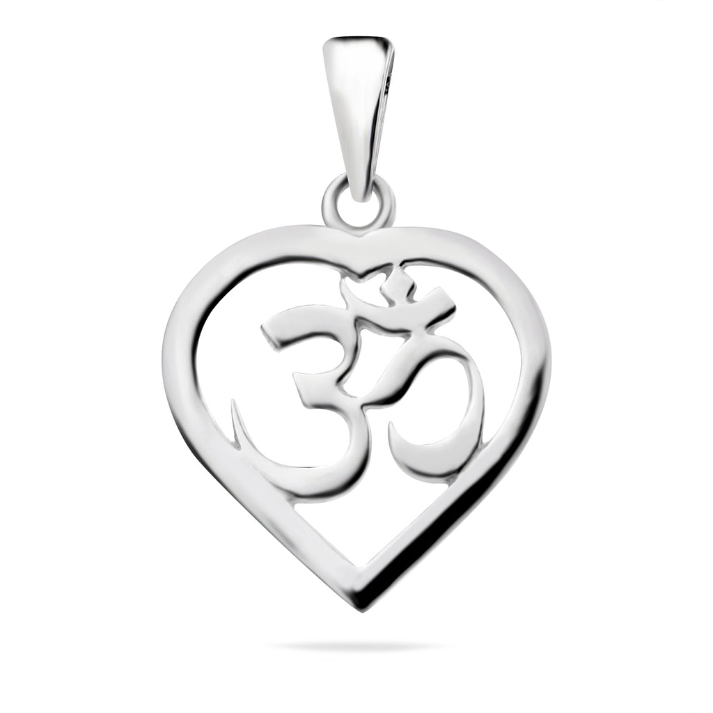 925er Sterlingsilber Om-Herzanhänger „Ruhige Liebe“