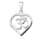 Sterling Silver 925 Om Heart Pendant “Calm Love”