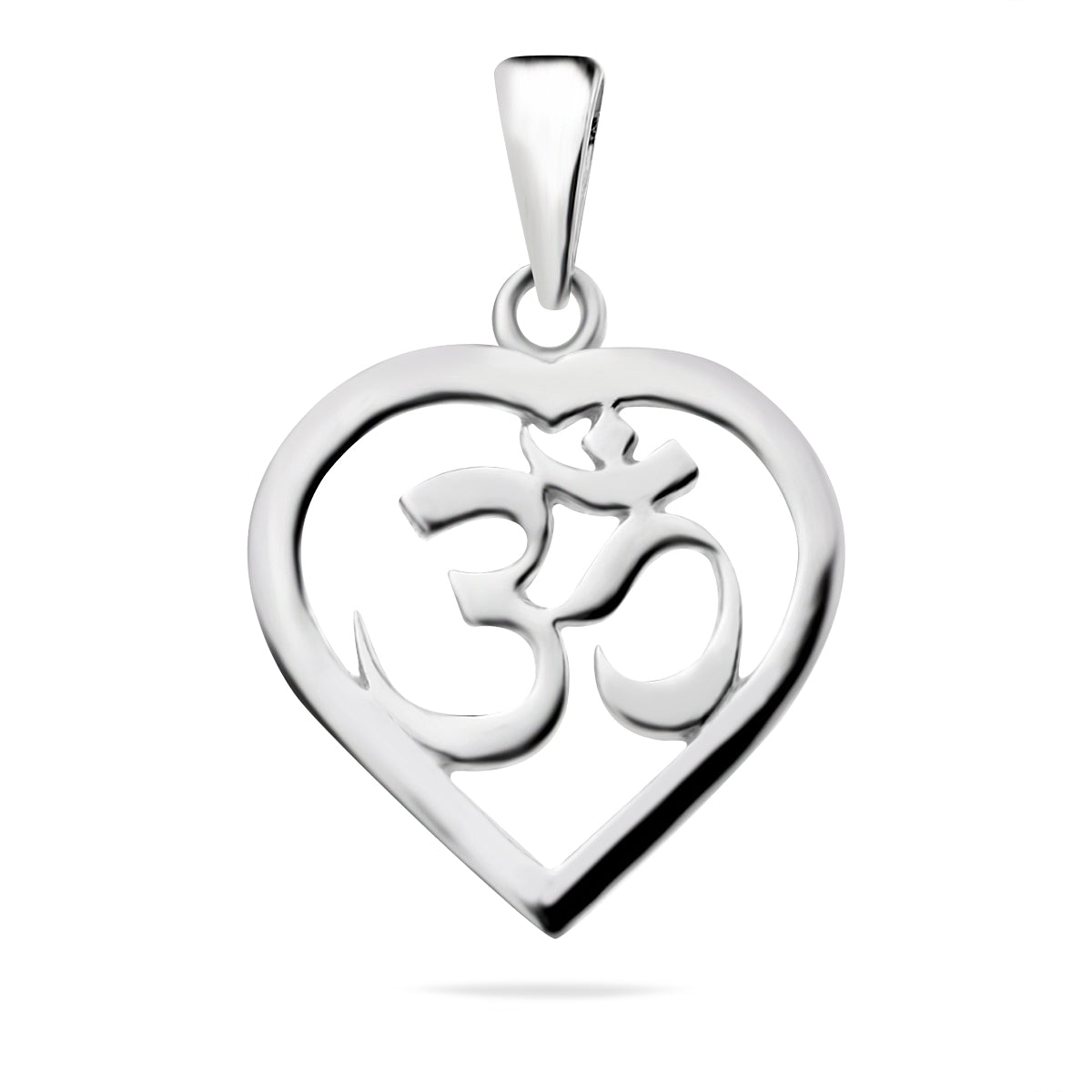 Sterling Silver 925 Om Heart Pendant “Calm Love”