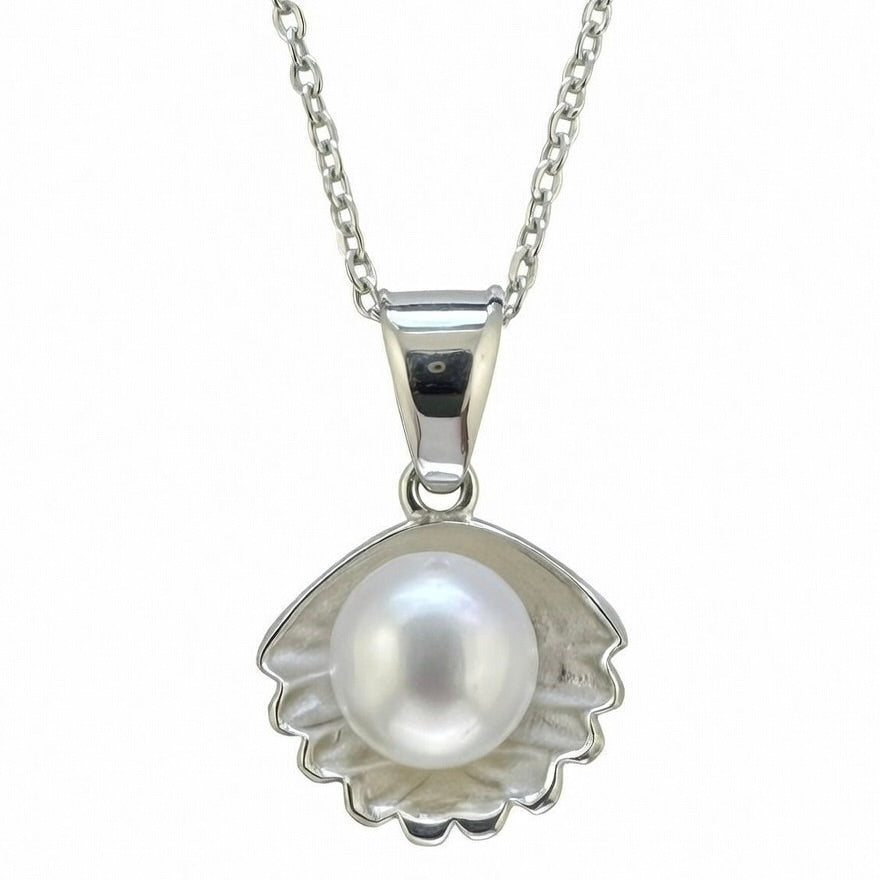 Halsketten-Anhänger „Shelly“ aus 925er Sterlingsilber mit Perle