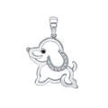 Sterling Silver 925 CZ Puppy Pendant "Tedi"