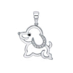 Sterling Silver 925 CZ Puppy Pendant "Tedi"