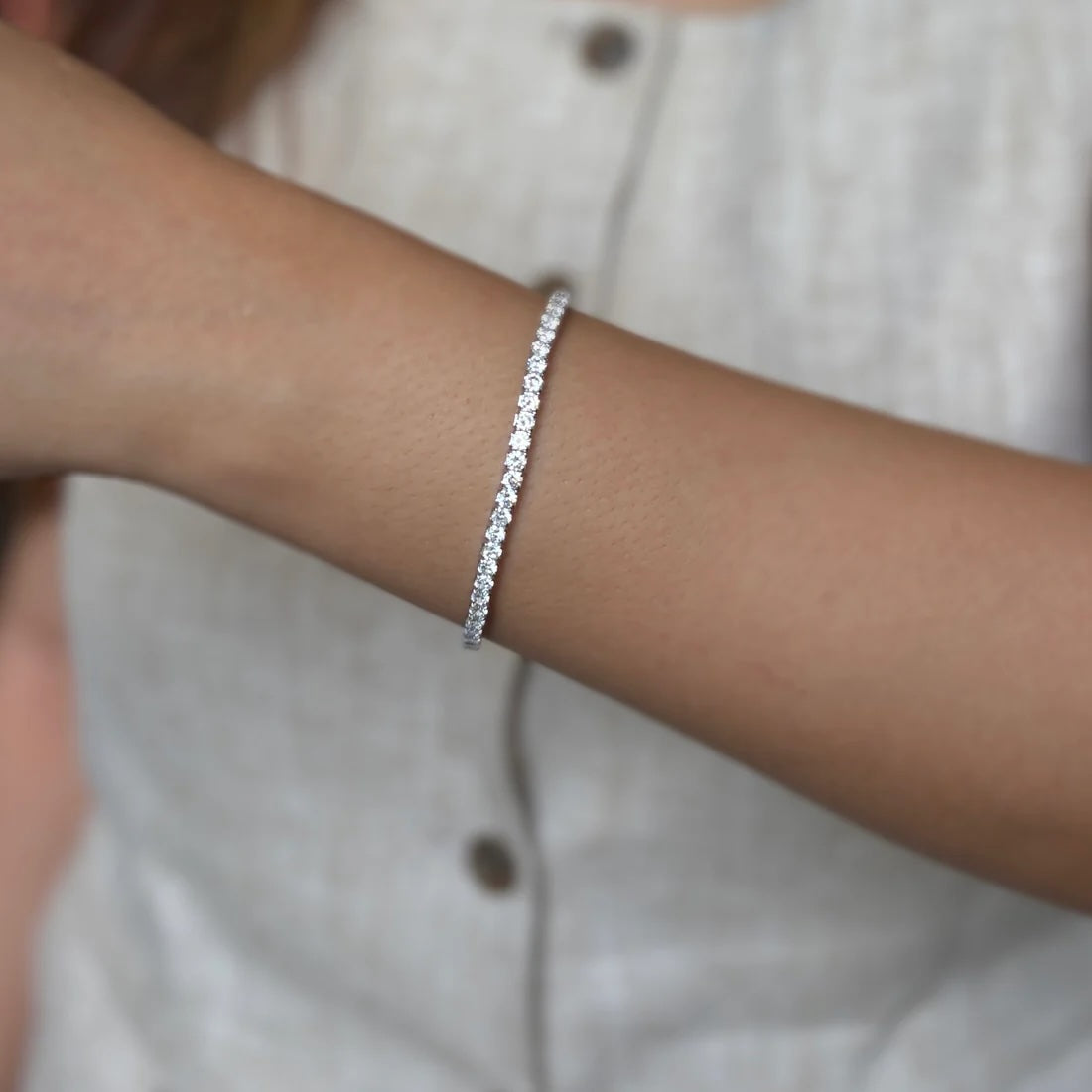 Sterling Silver 925 Tennis CZ Bracelet "Casta"
