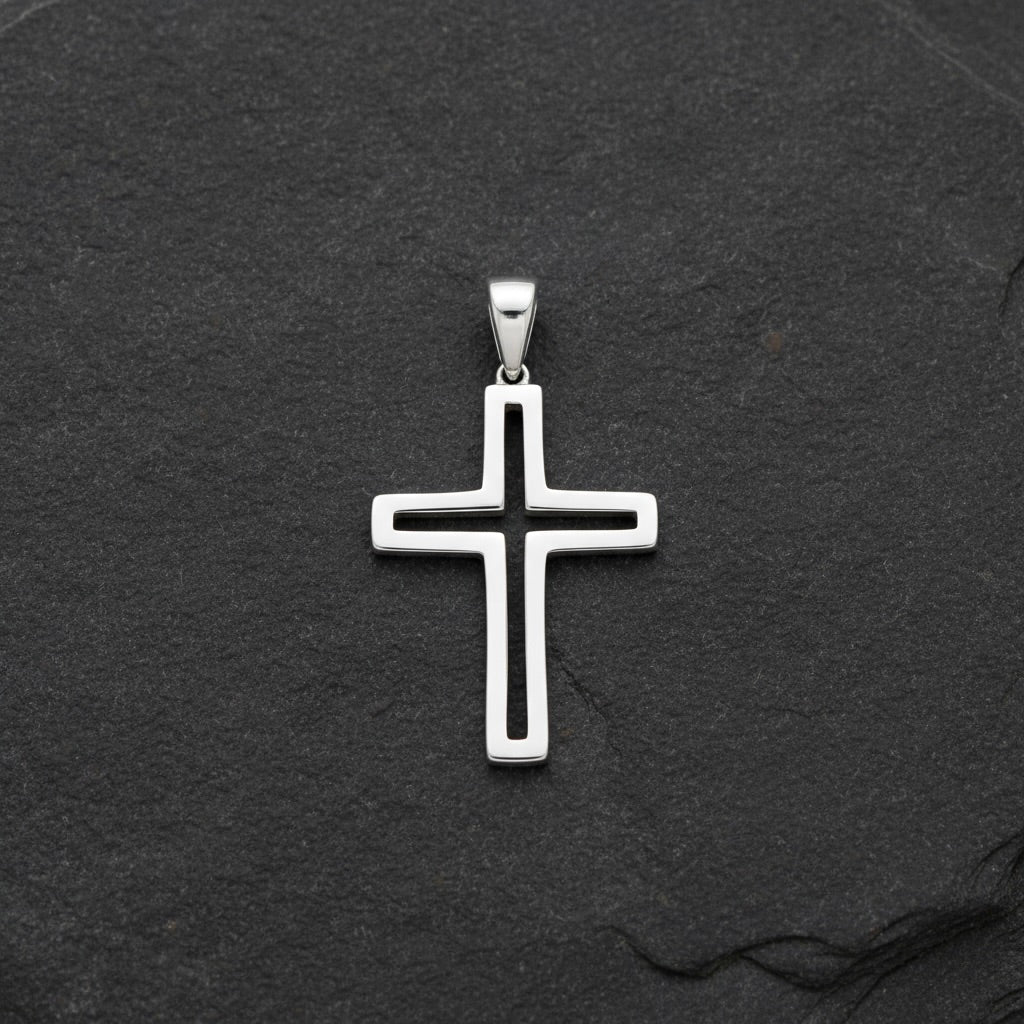 Sterling Silver 925 Open Cross Pendant "Lima"