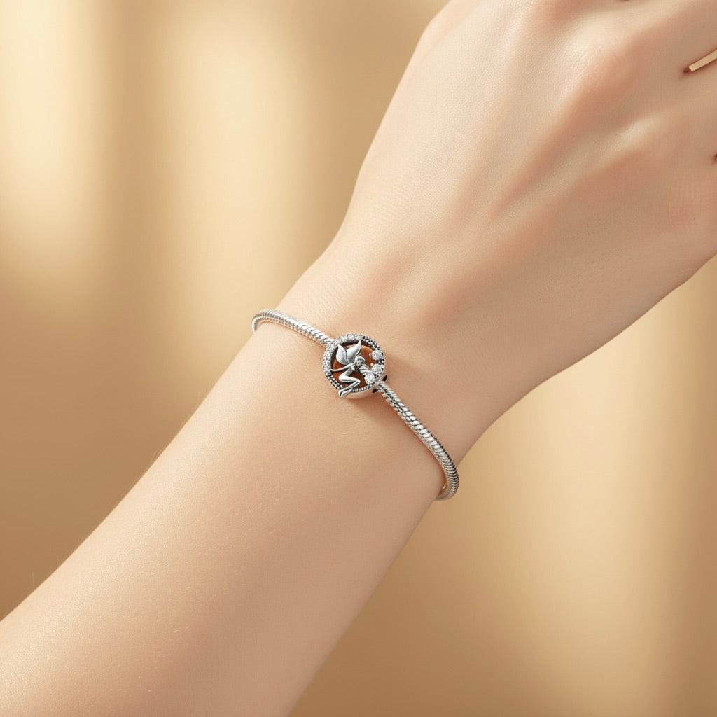 Sterling Silver 925 Sparkling Bracelet Bead Charm "Pixie"