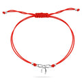 Red String Bracelet with Sterling Silver 925 Bow Charm “Little Wish”