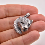Sterling Silver 925 Leopard CZ Pendant "Shadow"