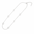 Sterling Silver 925 Openwork Four Leaf Clover Chain Necklace "Oxalis"