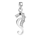 Sterling Silver 925 Seahorse CZ Pendant "Stormy"