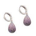 Sterling Silver 925 Ombre Purple CZ Teardrop Hoop Earrings "Lilla"