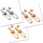 Sterling Silver 925 Stud Link Earrings "The U"