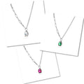 Sterling Silver 925 Teardrop Multicolour CZ Pendant Necklace "Spectrum"