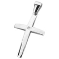 Sterling Silver 925 Cross Minimalist CZ Pendant "North Star"