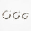 Sterling Silver 925 Chunky Huggie Hoop Stud Earrings "Piper"