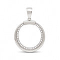 Sterling Silver 925 Open Circle CZ Pendant "Loran"