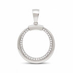 Sterling Silver 925 Open Circle CZ Pendant "Loran"