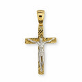 Sterling Silver 925 Yellow Gold Plated Cross Crucifix Pendant "Ellis"