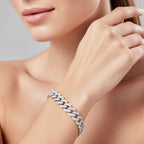 Sterling Silver 925 Iced Out CZ Cuban Link Bracelet "Catena"