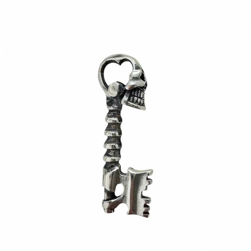 Sterling Silver 925 Skull Key Biker Pendant "Arkan"