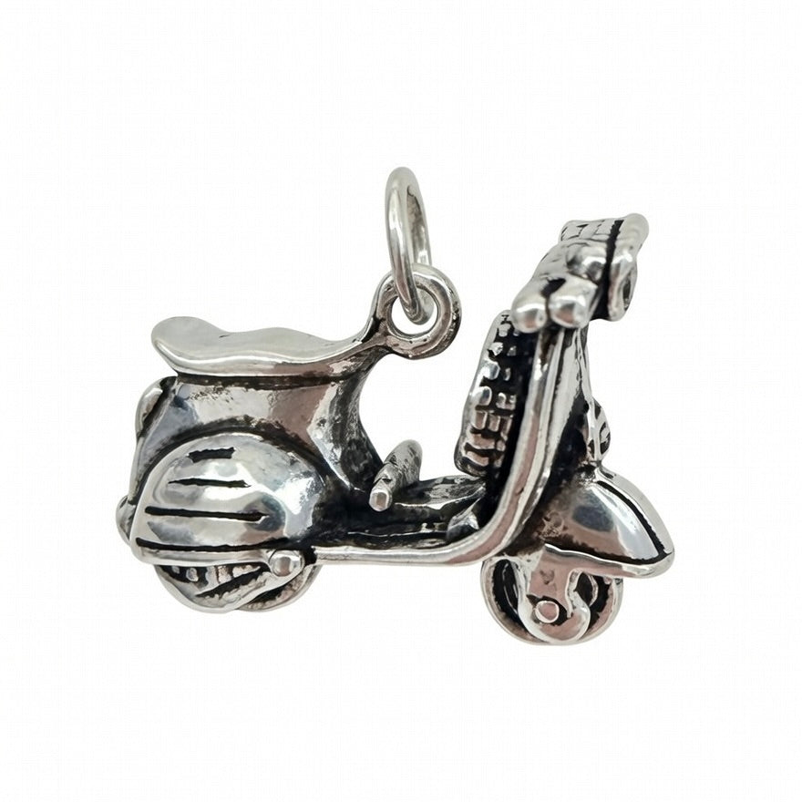 Sterling Silver 925 Vespa Scooter Charm Pendant "Audrey"