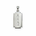 Sterling Silver 925 Razor Blade Pendant "RB"