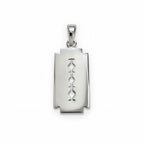 Sterling Silver 925 Razor Blade Pendant "RB"