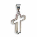 Sterling Silver 925 Unisex 3D Cross Pendant "Ortho"