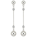 Sterling Silver 925 CZ Bar Drop Earrings "Lara"