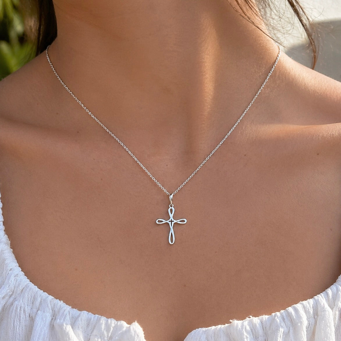 Sterling Silver 925 Infinity Cross Pendant “Endless Faith”