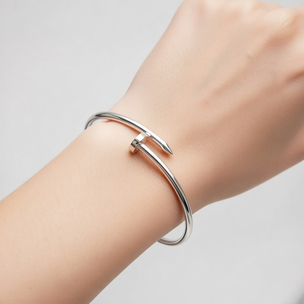Sterling Silver 925 Open Cuff Bracelet "Clavus"