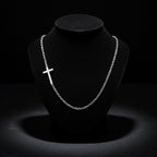 Sterling Silver 925 Sideways Cross Necklace "Humble"